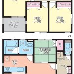 １F床面積：49.41㎡、２F床面積：51.03㎡（ﾙｰﾌﾊﾞﾙｺﾆｰ面積含む）(間取)