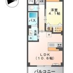 1LDK（洋4.1、LDK10.6）(間取)