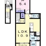 間取り　1LDK（洋5.4帖・LDK10.9帖）(間取)